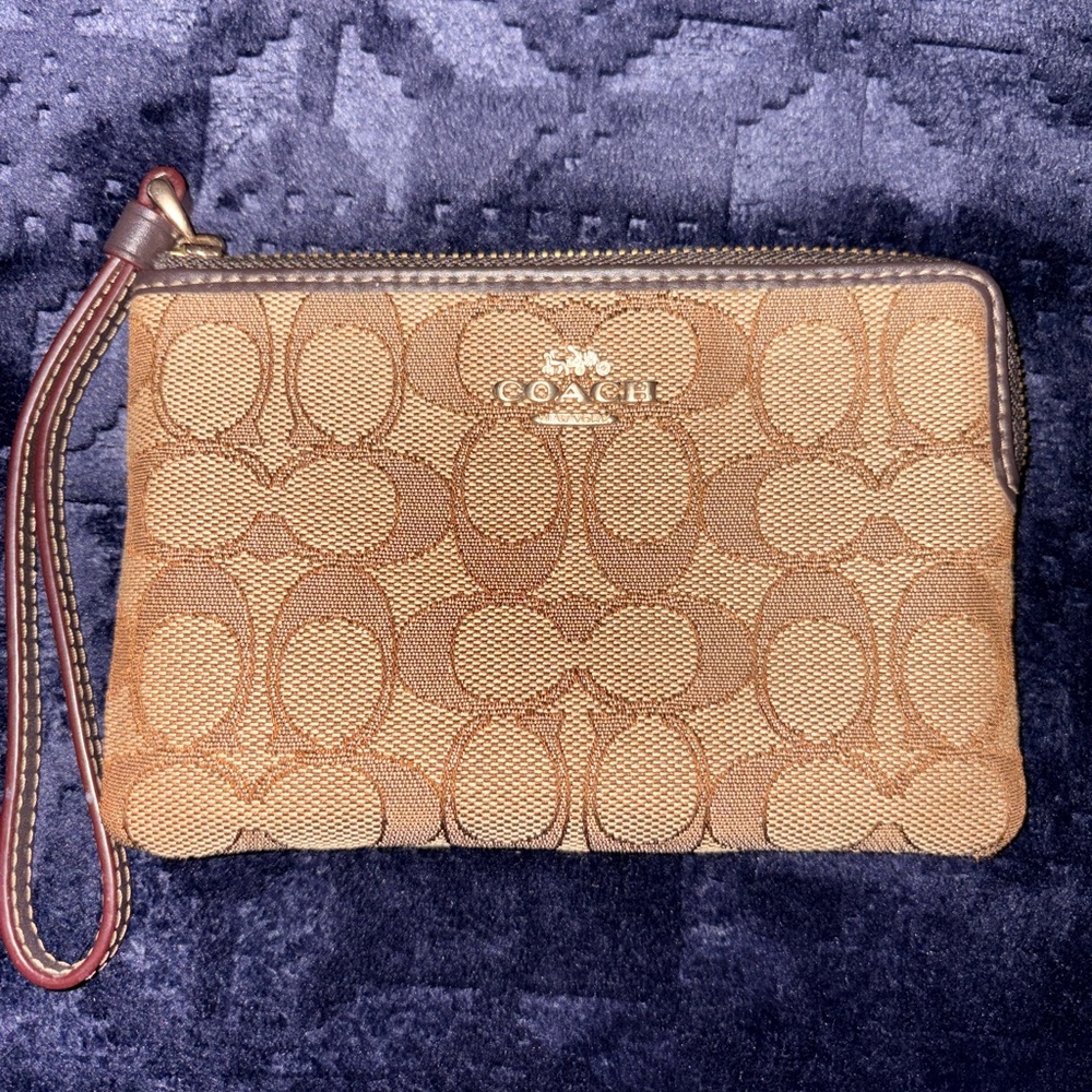 Coach Tan Signature Wristlet
